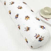 짱구 썸머타임 시어서커 롱쿠션 바디필로우 솜포함, 화이트