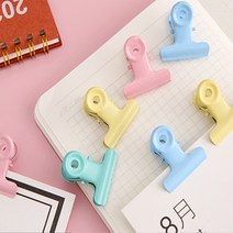 캔디 컬러 클립 문구 사무용품 서류 금속 페이퍼 집게 종이 메모 포토 사진 고정 크립, 핑크