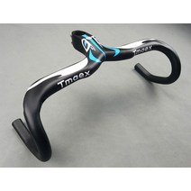 에어로핸들바 자전거 핸들바 사이클링 카본 핸들 바 통합 로드 바이크 3k 매트 초경량 탄소 섬유 싸이클, Blue logo 100x440mm