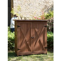 조립식 야외 캐비넷 창고 농기구보관함 발코니 소형, 삼싱글 도어 프리미엄 커피