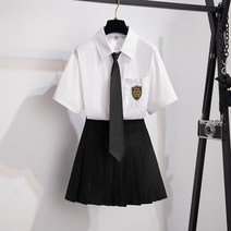공주 소녀 샤랄라 원피스 JK 유니폼 정장 숏 치마 소녀 여름블루 체크 일본풍블루 체크