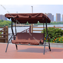 흔들 야외 그네 의자 정원용 전원주택 흔들의자 정원, 3 인용 브라운