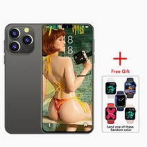 투명케이스 글로벌 버전 휴대폰 언락 안드로이드 13 듀얼 SIM 셀룰러 I15 프로 맥스 6.7HD, 01 Black RWH
