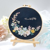 퀼트 패키지 어버이날 디스크 장식 퀼트배우기 DIY 파우치 가방만들기 자수, 프래그런스 플로팅(20cm)+브라켓