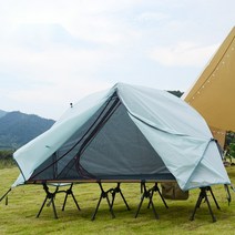 1인용 코트텐트 야전침대 겸용 야침 모기장 텐트 김병만텐트 22JL07B06, 블랙높낮이조절배드