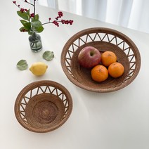 발리산 라탄 바구니_위빙 라운드 바스켓 (2 Size), 라지, 1개