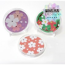 수재샵 [코스터 세트] 벚꽃코스터 6종 택1 (라운드 3D 가로 10cm 세로 10cm) 보석십자수, 벚꽃코스터 1