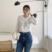 치코엘라- 샛이레 러블리 레이스카라 쉬폰 블라우스