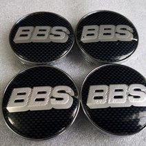 휠캡 휠가드 휠프로텍터 블랙 카본 효과의 4 x bbs 60mm 알로이 휠 허브 로고 센터 캡, 블랙 실버