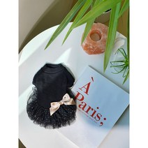 강아지 블랙리본드레스 발레복 공주 봄원피스 실내복 스트라이프튜튜 S~XL