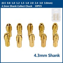 임팩 전동 드릴척 xcan 미니 드릴 콜렛 척 10pcs 0.5-3.2mm 직경 4.8mm 생크 황동 척 dremel 회전 공구 공구 액세서리, 4.3mm 생크, 01 4.3mm Shank