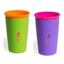 와우컵 키즈 뚜껑 포함 266ml 흘림방지컵 유아컵 그린 퍼플 2종, 그린 (206) x 1개, 1개