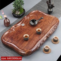 차판 다도 고급 흑단 차 거실 단단한 나무 트레이 장식 중국어 배수 유형 보드 홈 티 도구 테이블, 15.D2