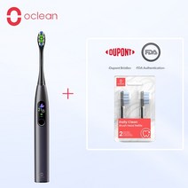전동칫솔 Oclean X Pro 스마트 소닉 전기 칫솔 세트 IPX7 초음파 화이트닝 브러쉬 충전식 자동 키트, CHINA, Oclean XPro Purple 2, 0 Oclean XPro Purple 2