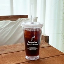 아트박스/티스카페 더블 아이스 텀블러 (하트타임&화이트로고&뚜, 옵션선택:본품, 단품