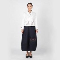 리예 물실크 잔골 누빔 고름저고리 허리치마 겨울 여자 생활한복