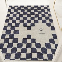 폴라도레 코일 현관매트 출입구 베란다 발판 대형 매트, 3.120x140cm, 07.스마일체크_블루
