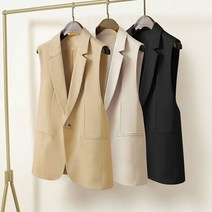 JUSTFEELING 봄 가을 정장 조끼 양복 아우터 레이어드 하객룩 정장베스트 빅사이즈