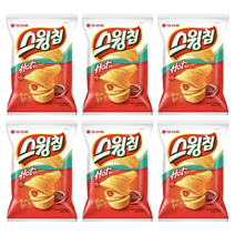 두꺼운 생감자칩 오리온 스윙칩 볶음고추장맛 60g 6개