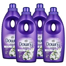 다우니 탈취파워 고농축 화이트티와 릴리 섬유유연제 1L 4개, 1리터 4통