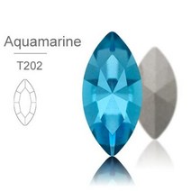 아쿠아씰 크리스탈 라인석 상단 스톤 의류 공예 쥬얼리에 적합한 라인스톤에 유리 접착제, Aquamarine+5X10mm 10Pcs
