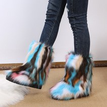 2023 Winter Women Snow Boots Female Warm Fur Plush Faux Fox Ski Ladies Outdoor Slip On Cozy, [02] 37, 02 파란_02 37