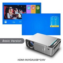 Salange-T6 미니 프로젝터 1080P 지원 4K LED 4500 루멘 HDMI USB 휴대용 홈 시어터 WIFI 미러링 비머, 단일상품_Basic Version | 미국 플러그