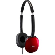 JVC 블루 플랫 앤 폴더블 컬러풀 플랫 온 이어 헤드폰 1.2m(3.94피트) 금 도금 폰 플러그 HAS160A 포함, Red
