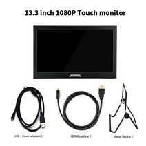 서브모니터 노트북 보조 듀얼 게이밍 플스 포터블 휴대용 모니터 pc 13.3 인치 1080p 2k 터치 스크린 ips lcd 디스플레이 hdmi 게임 모니터 ps3 pi 2, 03 13.3 1080P Touch