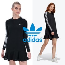 아디다스 원피스 블랙 검흰 티 드레스 프릴 원피스 XS사이즈 DX3689