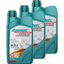 ADDINOL Superior 0W-40 A3B4 아디놀 엔진오일 1리터 저마찰 3개입