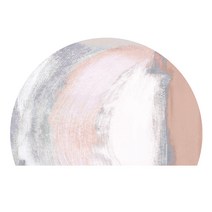 반원형 북유럽 도어 매트 모로칸 반원러그 반원형 반달 발매트 북유럽 방바닥, 핑크 스머지 반원 + 60CM X 90CM
