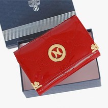 여자중지갑 빨강 지폐 엄마지갑 지퍼 카드 동전 선물용 레드 재재데이