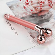 imon 3D 듀얼진동 페이스 마사지 스틱 마사지스틱 턱살제거 페이스롤러 마사지봉 마사지도구 얼굴마사지기, 로즈골드