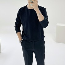 아도르클래식 힐스 골지 스판 보트넥 라운드 긴팔티
