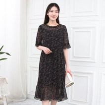 모슬린 엄마옷 잔꽃 쉬폰 원피스 EOP105263 마담 미시옷 중년여성의류 빅사이즈 50대 60대여성옷