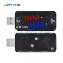 lcd 디지털 전압계 전류계 테스터 usb 감지기 충전기 용량 테스터 미터 전압계 전류계 전원 은행 플러그 3bit 4bit 3.3v, 3 비트 빨강 파랑