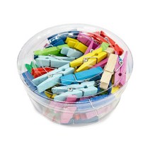 칼라 나무집게 공예 미술 만들기 재료 약70개입 1통