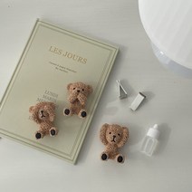 그날의향기 테디베어 곰돌이 차량용 석고방향제 차량용방향제 새차선물 디퓨저 방향제, 블랙체리, 귀가린 테디베어