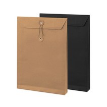 단추 끈 매듭 크래프트 종이 A4 서류 봉투 문서 밀봉 각대 홀더 종이백 세로황 1P