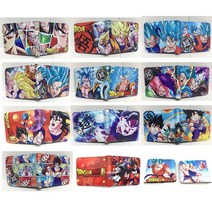 천연소가죽명함케이스 여자카드지갑 이니셜각인 드래곤 볼 Z 사이어인 손오공 베지타 애니메이션 남성 지갑 카드 홀더 학생 클러치 백 패션 만화 동전 지갑 머니 클립