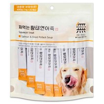 바우와우 무마진 짜먹는 대용량 강아지 보양 츄르 35p 490g 삼계탕죽/소고기야채죽/황태연어죽, 황태연어죽490g