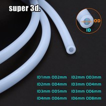 3D프린터 필라멘트 프린터 tpu 펜 가정용 abs3D 프린터 부품 1 미터 보우 덴 압출기 PTFE 튜브 파이프 J헤, 06 ID2mm OD4mm