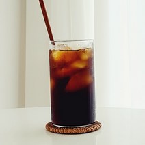 홈카페 가벼운 내열유리 컵 둥근유리컵, 대 450ml