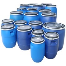 플라스틱 공드럼통 PE 드럼용기 말통 밀폐락 드럼통, 150L (뚜껑+후프 제외) + 누수구멍