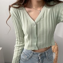 입꼬 비비드 파스텔 크롭 니트가디건6color