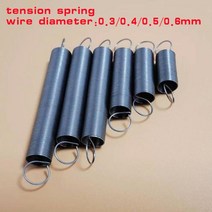 인장스프링 스텐인장스프링 금형 와이어 직경 10 개 0.3mm 0.4mm 0.5mm 장력 스프링 스테인레스 스틸 연장 스프링 후크 길이 10mm ~ 60mm, 0.3mm 10pcs, 2mm