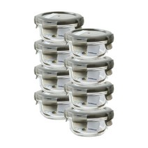 [본사] 락앤락 오븐글라스 유로 내열밀폐 원형 130ml 그레이 8P, LLG812N