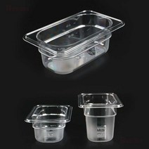 높이 10cm 9분의1 투명 PC 밧드 바트 받드 뚜껑별도, 3개
