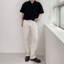 세미와이드 레귤러 롱 남자 크림진 데님 청바지